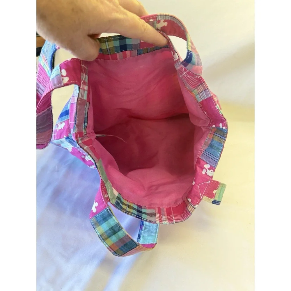 Mickey Mouse Pink Madrid Plaid Disney Parks Resorts Hobo Bag Purse 16